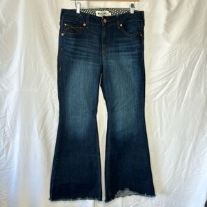Ariat REAL Denim Bootcut Raw Edge Jeans in Dark Wash